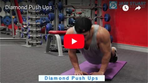 Diamond Push Ups Chest Exercises Chest Workouts Diamond Push Ups