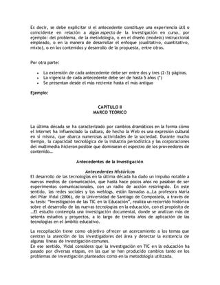 Antecedentes De La Investigaci N Pdf