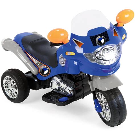 Moto Triciclo Eletrica Infantil Xplast Speed Chopper 6V Azul Submarino