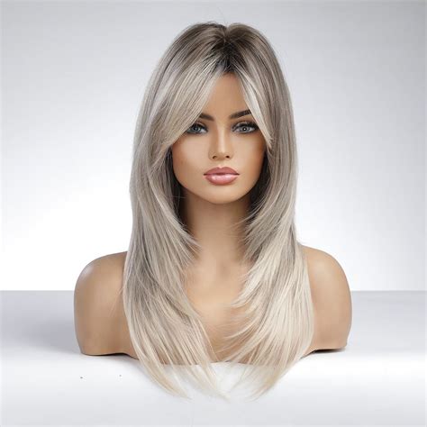 Hair Color Grey Material Synthetic Hair Type Straight Cap Type Monofilament Hair Concern