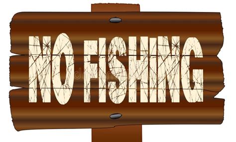 No Fishing Wooden Sign Stock Vector Illustration Of Sign