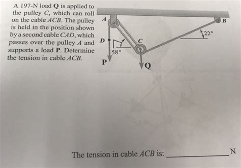 Solved A 197 N Load Q Is Applied To The Pulley C Which Can Chegg