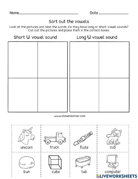 Long U Short U 1 Online Exercise For Live Worksheets