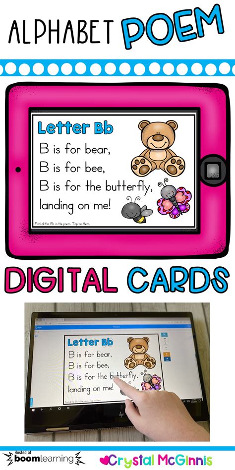 Letter B Digital Task Cards Including Alphabet Poem On Boom Learning