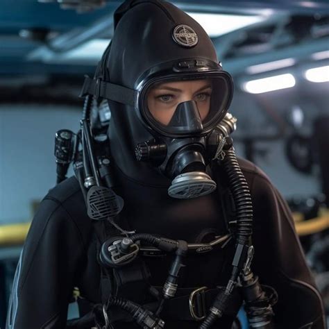 A Woman Wearing A Diving Suit And Mask