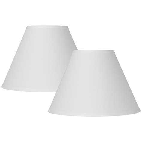 Springcrest Stylish Antique White Linen Empire Lamp Shades Set Of 2 Medium Size With Harp And