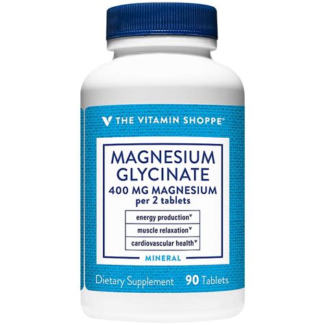 The Vitamin Shoppe Magnesium Glycinate 400mg Supports Energy