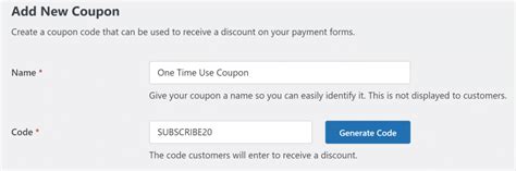 How To Create One Time Use Coupons Without WooCommerce