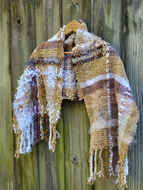 Handwoven Shawl Saori Style Shawl Wearable Art Weaving Table Scarf