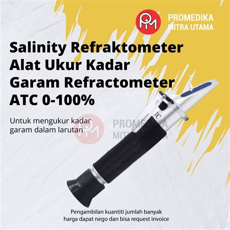 Jual Salinity Refraktometer Alat Ukur Kadar Garam Refractometer Atc