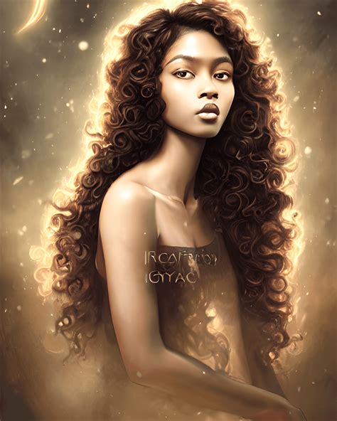 Intricately Rendered Brown Skin Girl With Melanin And Big Hair