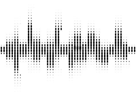 Halftone Sound Wave Black And White Pattern Stock Vector