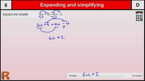 Expanding And Simplifying Algebra Gcse Maths Revision Exam Paper