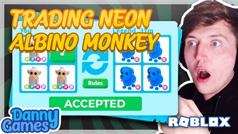 Best Trades For Neon Albino Monkey Roblox Adopt Me Youtube