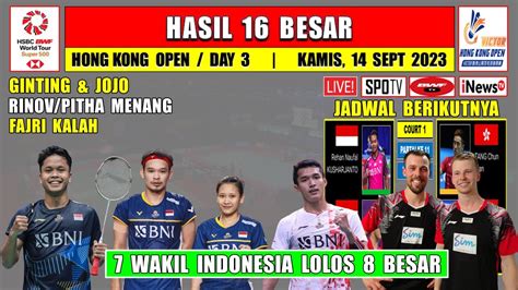 Hasil Hong Kong Open Hari Ini Day R Ginting Riphit Menang