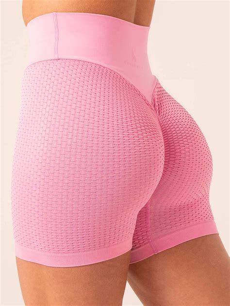 Honeycomb Scrunch Seamless Shorts Candy Pink Ryderwear