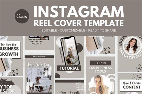 Grey Instagram Reel Cover Canva Template