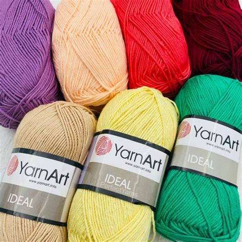 Yarnart Ideal Yarn, Pure Cotton Yarn, Sport Weight Yarn, 50 Gr, 1.76oz,170 Mt,186 Yards, Crochet ...