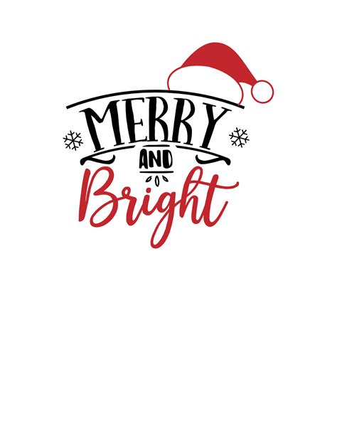 Merry And Bright Christmas Free Svg File Svg Heart