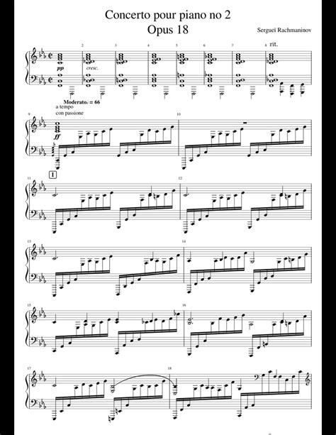 Rachmaninoff Piano Concerto 2 sheet music for Piano download free in ...