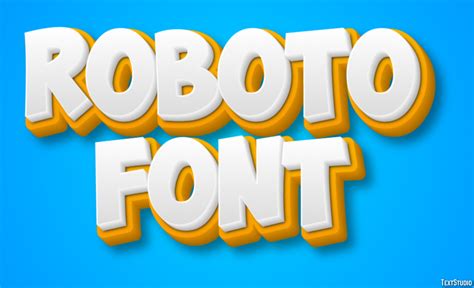 Roboto Font Text Effect and Logo Design Font