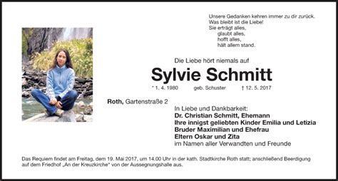 Traueranzeigen Von Sylvie Schmidt Trauer Nn De