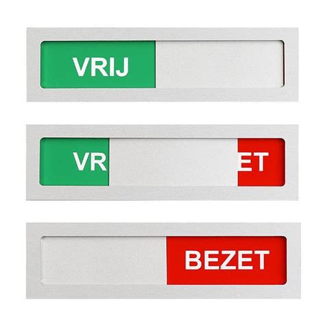 Schuifbordje Vrij Bezet Vrij Bezet Deur Bordje 100 Mm X 28 Mm