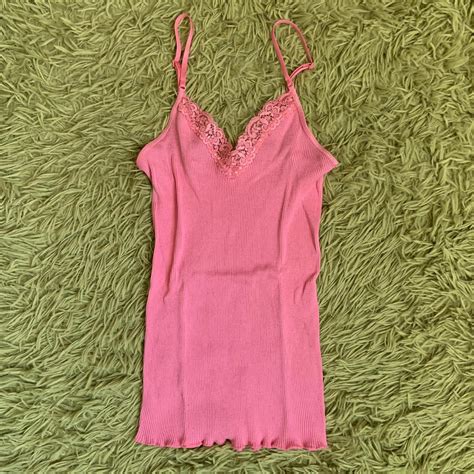 Vintage Victorias Secret Lace Pink Cami Top Size Depop