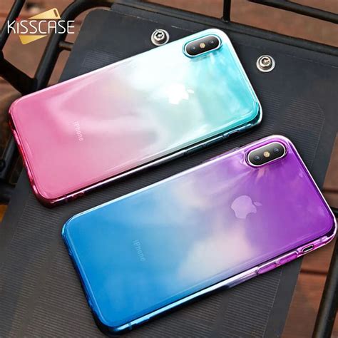 Kisscase Colorful Case For Iphone X Xr Xs Xs Max Soft Silicone Phone Case For Iphone 7 8 6s 6