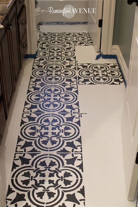 How To Paint And Stencil Tile Painting Tile Floors Flooring