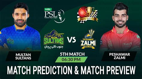 Ms Vs Psz Psl Th Match Prediction Multan Sultan Vs Peshawar