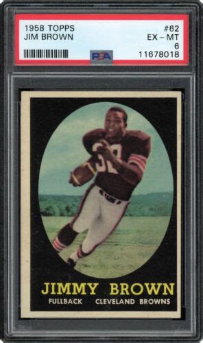 Topps Jim Brown Rookie Rc Cleveland Browns Football Hof Psa