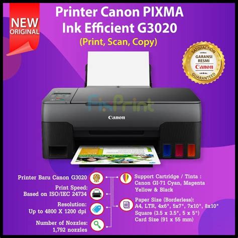 Jual Printer Canon PIXMA Ink Efficient G3020 WiFi Print Scan Copy