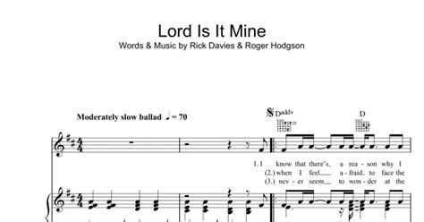 Lord Is It Mine (Piano, Vocal & Guitar Chords) - Print Sheet Music Now