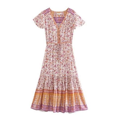 Floral Print Summer Beach Bohemian Dress The Great Big Store