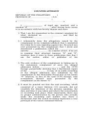 Counter Affidavit Libel Sample Docx Counter Affidavit Republic Of The