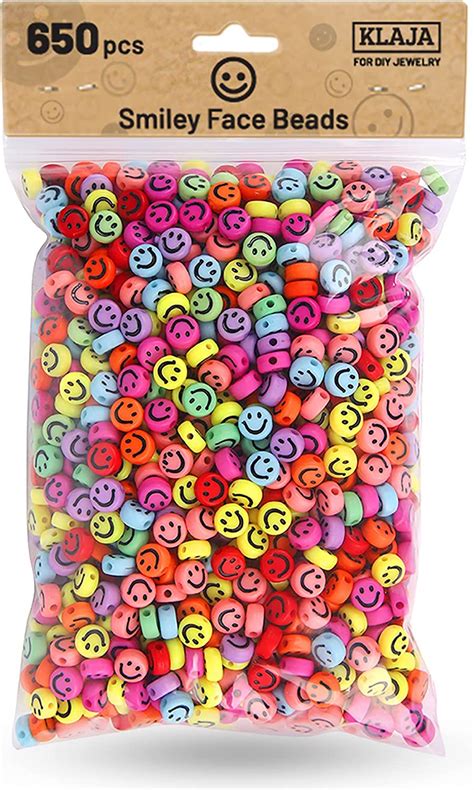 Pcs Of Smiley Face Beads X Mm Big Pack Mixed Colorful Beads