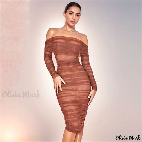 Olivia Mark Seductive And Sophisticated Long Sleeve Pleated Mesh