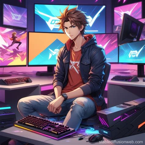 Angry Gamer In Casual Clothes Stable Diffusion Online