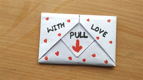 Diy Pull Tab Origami Envelope Card Surprise Message Greeting Card Letter Folding Origami