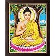 Art N Store Synthetic Acrylic Religious Wall Painting Brown Gautam