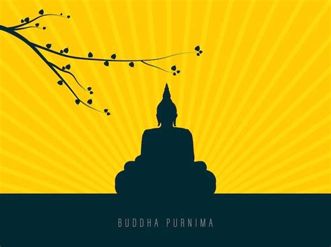 Feliz Buda Purnima Gautam Buda Meditando Ilustraci N Vectorial Para