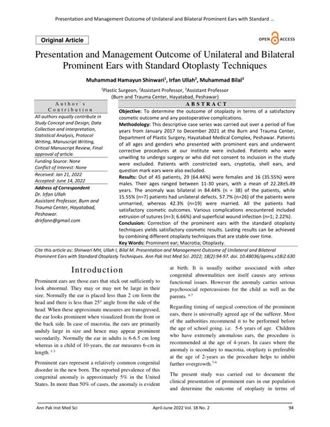 Pdf Presentation And Management Outcome Of Unilateral And Bilateral