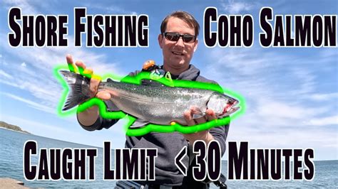 How To Catch Coho Salmon Limit In Minutes Shore Fishing Lake