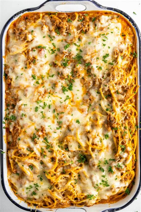 Beef Spaghetti Casserole Recipe Girl