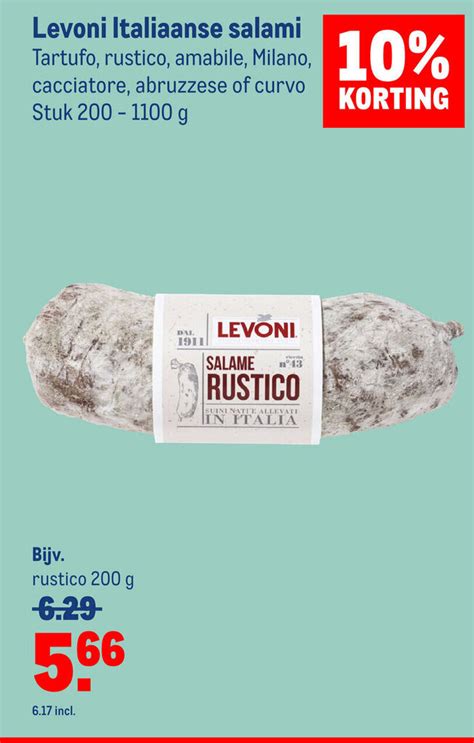 Levoni Italiaanse Salami 200 Gram Aanbieding Bij Makro