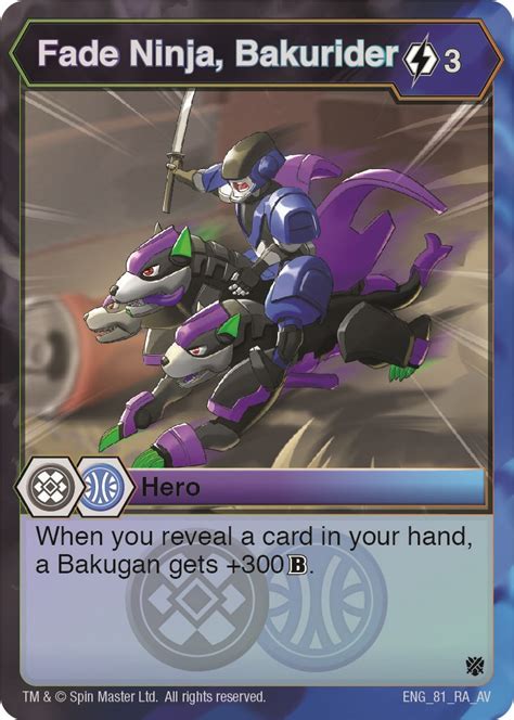 Fade Ninja Bakurider Armored Elite Bakugan Tcg