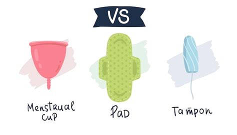 Premium Vector Compare Feminine Hygiene Products Tampon Vs Pads Vs Menstrual Cup Menstrual