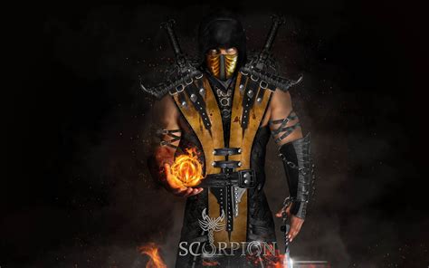 1364x768 Resolution Scorpion From Mortal Kombat Illustration