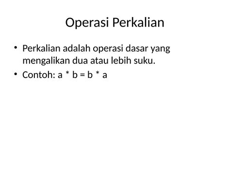 Materi Matematika Dasar Operasidasaraljabarpptx